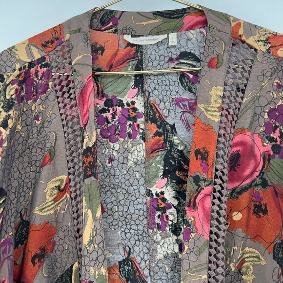 Soft Surroundings Women's Garden Floral Kimono/Cardigan Size L - Picture 3 of 7